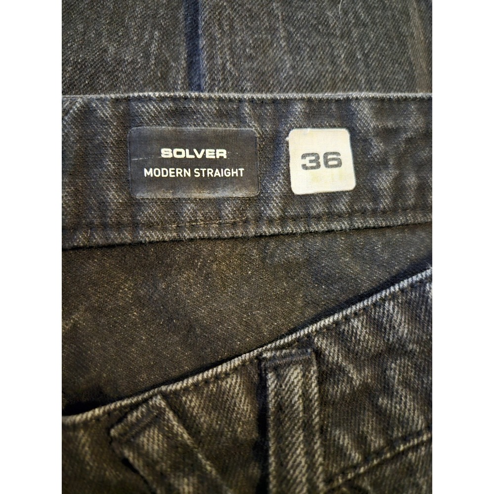 Volcom Solver Jeans Modern Fit Denim Men's Size 36 X 29 Black Straight (37x29)** - Picture 15 of 15